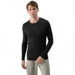 Koszulka męska Longsleeve 4F czarna - 4FWSS25TFLOM372 20S
