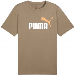 Koszulka męska Puma Ess 2 Color No.1 Logo brązowa - 684708 83