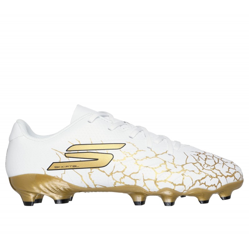 Korki młodzieżowe Skechers SKX_ 1.5 Jr Youth FG biało/złote - Korki młodzieżowe Skechers SKX_ 1.5 Jr Youth FG biało/złote -