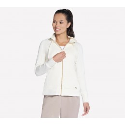 Bluza damska Skechers Skechluxe Elevate Full Zip Jacket kremowa