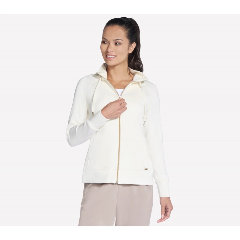 Bluza damska Skechers Skechluxe Elevate Full Zip Jacket kremowa Bluza damska Skechers Skechluxe Elevate Full Zip Jacket kremowa