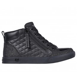 Buty młodzieżowe Skechers Shoutouts - Glimmer Zip czarne -