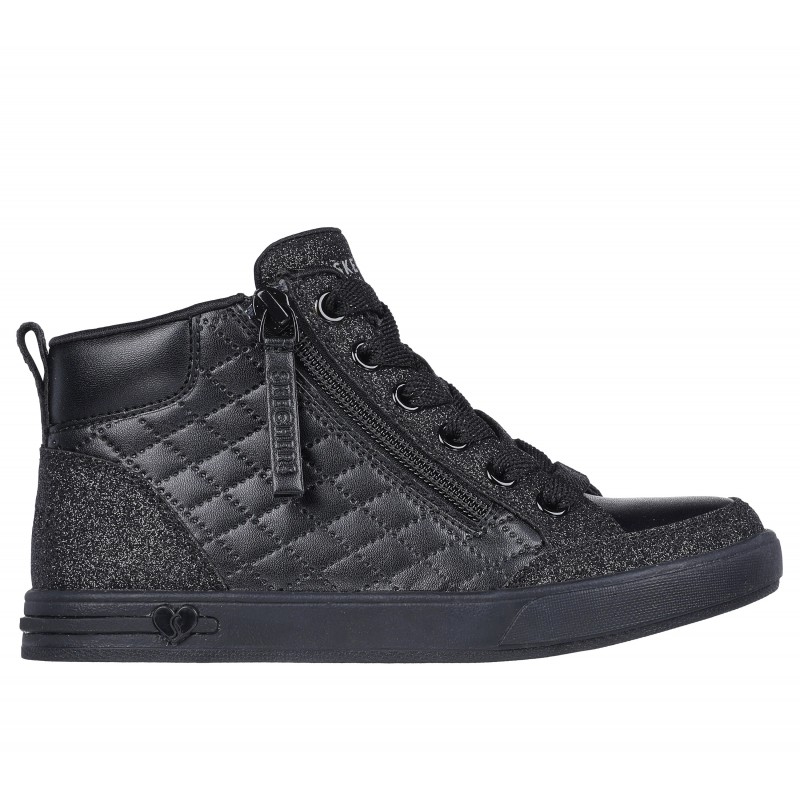 Buty młodzieżowe Skechers Shoutouts - Glimmer Zip czarne - Buty młodzieżowe Skechers Shoutouts - Glimmer Zip czarne -