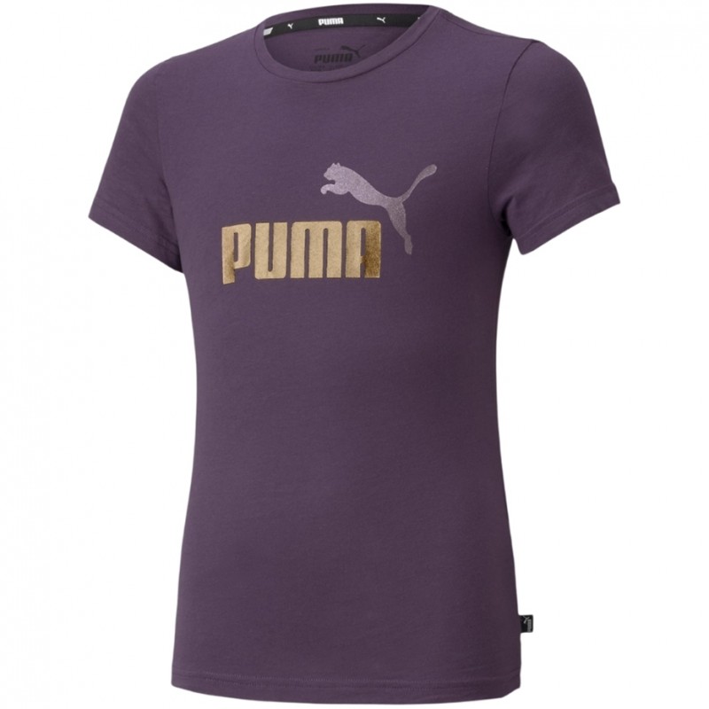 Koszulka młodzieżowa Puma ESS+ Logo Tee fioletowa - 587041 96 Koszulka młodzieżowa Puma ESS+ Logo Tee fioletowa - 587041 96