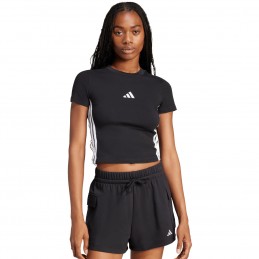 Koszulka damska adidas Essentials 3-Stripes Slim Baby czarna -