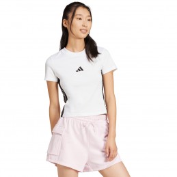 Koszulka damska adidas Essentials 3-Stripes Slim Baby biała -