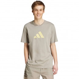 Koszulka męska adidas Future Icons Three Bar Tee beżowa - JD4915