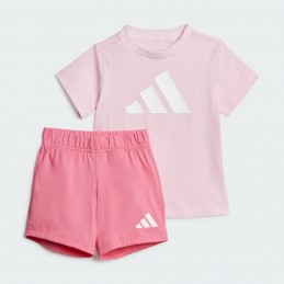 Komplet dziecięcy Adidas Essentials Tee Set Kids różowy - JC9639