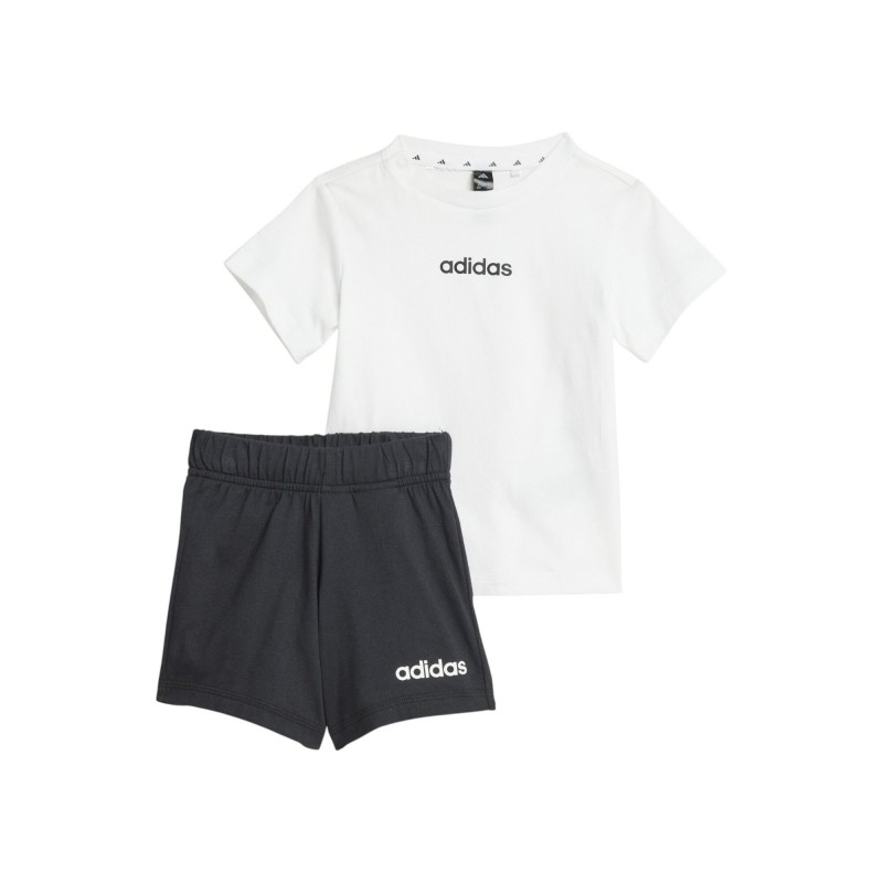 Komplet dziecięcy Adidas Linear Tee Set Kids biało/czarny - Komplet dziecięcy Adidas Linear Tee Set Kids biało/czarny -