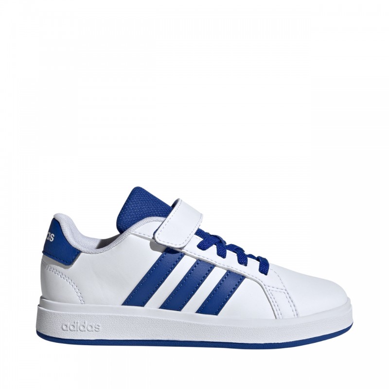 Buty młodzieżowe adidas Grand Court 2.0 EL C biało/niebieskie - Buty młodzieżowe adidas Grand Court 2.0 EL C biało/niebieskie -