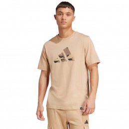 Koszulka męska adidas Camo Logo Graphic beżowa - JM6382