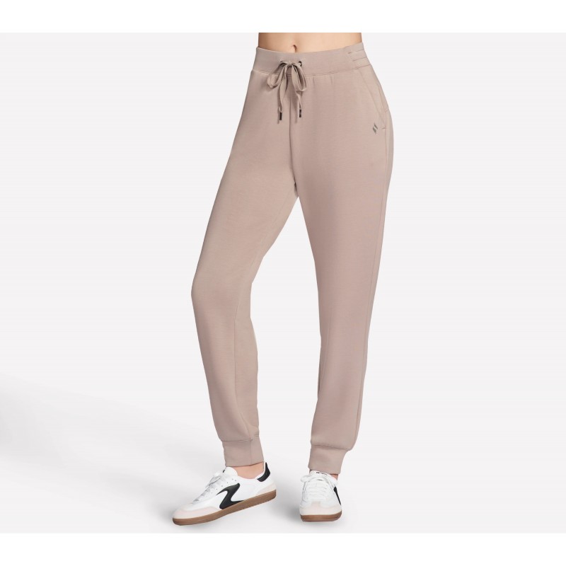 Spodnie damskie Skechers Skechluxe Elevate Jogger beżowe - Spodnie damskie Skechers Skechluxe Elevate Jogger beżowe -