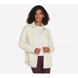 Bluza damska Skechers Sherpa Shacket kremowa - JA182 CRW