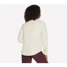 Bluza damska Skechers Sherpa Shacket kremowa - JA182 CRW