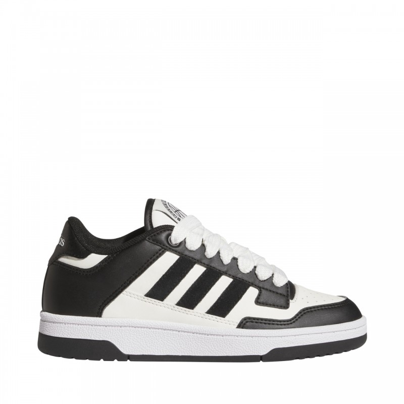 Buty młodzieżowe adidas Rapid Court Low biało/czarne - JR0166