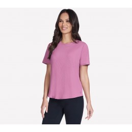 Koszulka damska Skechers GO WALK Luxe Rib Tee różowa - TP163 ROS