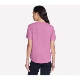 Koszulka damska Skechers GO WALK Luxe Rib Tee różowa - TP163 ROS