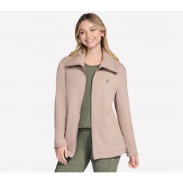 Bluza damska Skechers GO SNUGGLE Tunic Full Zip Jacket brązowa