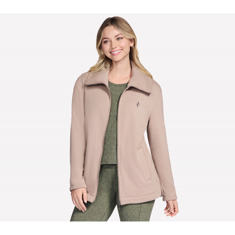 Bluza damska Skechers GO SNUGGLE Tunic Full Zip Jacket brązowa Bluza damska Skechers GO SNUGGLE Tunic Full Zip Jacket brązowa