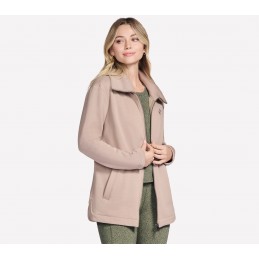 Bluza damska Skechers GO SNUGGLE Tunic Full Zip Jacket brązowa