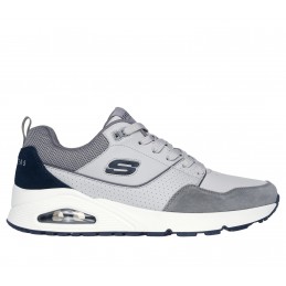 Buty męskie Skechers UNO - Retro One szare - 183020 GRY