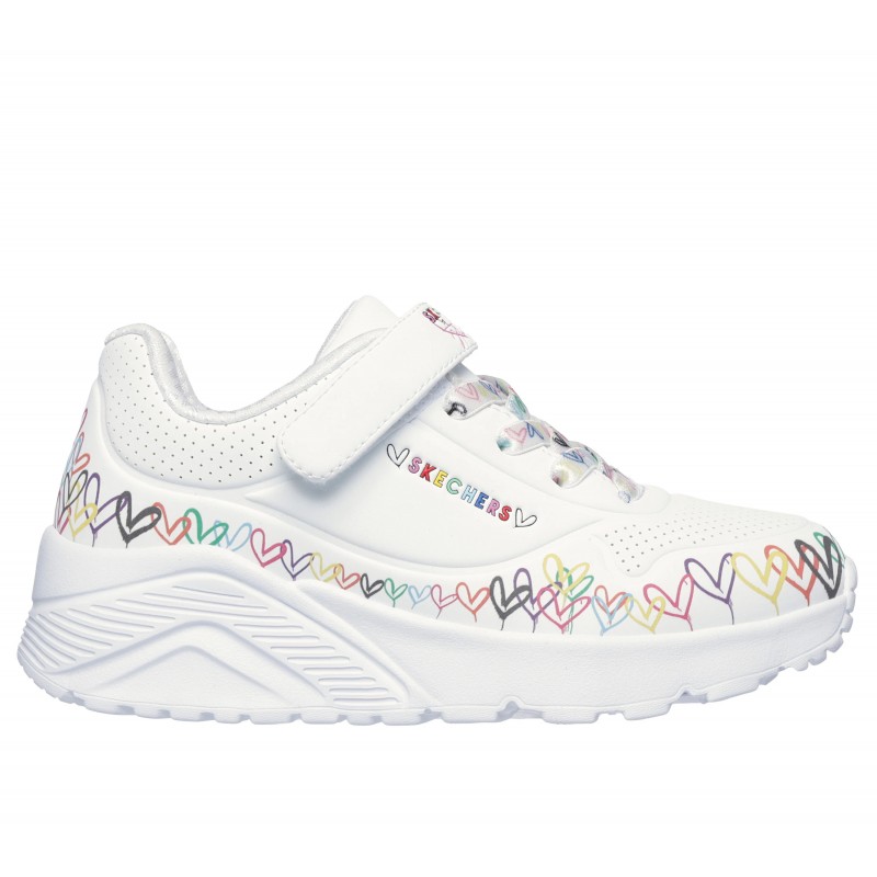 Buty młodzieżowe Skechers UNO Lite - Heart Craze białe -