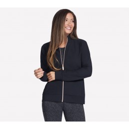 Bluza damska Skechers GO LUXE RIB Full Zip Jacket czarna -