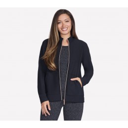 Bluza damska Skechers GO LUXE RIB Full Zip Jacket czarna -