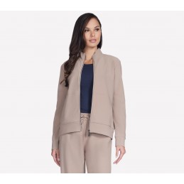 Bluza damska Skechers GO LUXE RIB Full Zip Jacket beżowa -