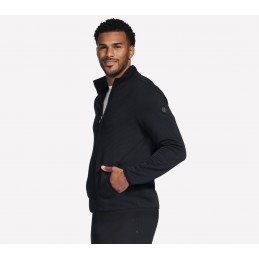 Bluza męska Skechers The Hoodless Hoodie Ottoman Jacket czarna