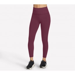 Legginsy damskie Skechers Go Walk High Waisted 7/8 burgundowe -