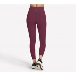Legginsy damskie Skechers Go Walk High Waisted 7/8 burgundowe -