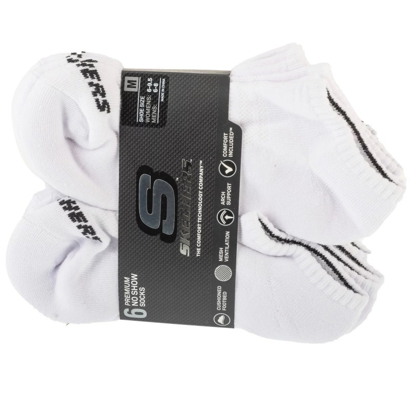 Skarpety Skechers 6pk Core Lowcut Md Socks białe - S118209 WHT Skarpety Skechers 6pk Core Lowcut Md Socks białe - S118209 WHT