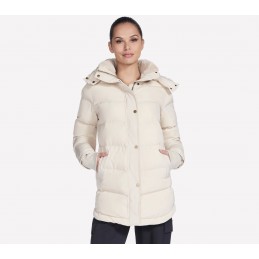 Kurtka damska zimowa Skechers On-the-GO Luxe Parka beżowa -