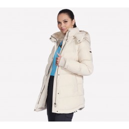 Kurtka damska zimowa Skechers On-the-GO Luxe Parka beżowa -
