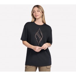Koszulka damska Skechers Gold Splatter Diamond Short Sleeve Tee