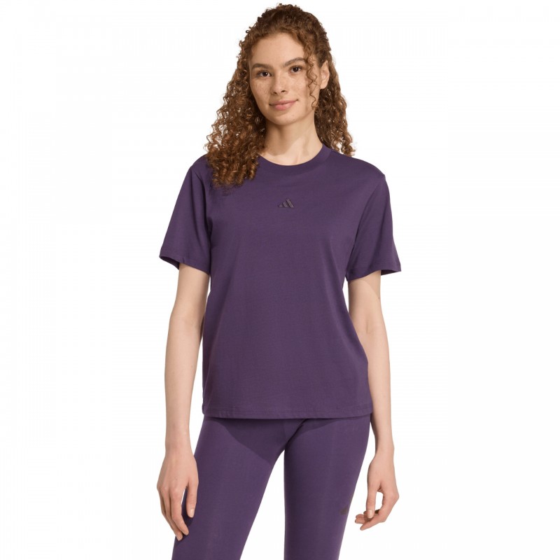 Koszulka damska adidas Essentials Small Logo Cotton fioletowa -