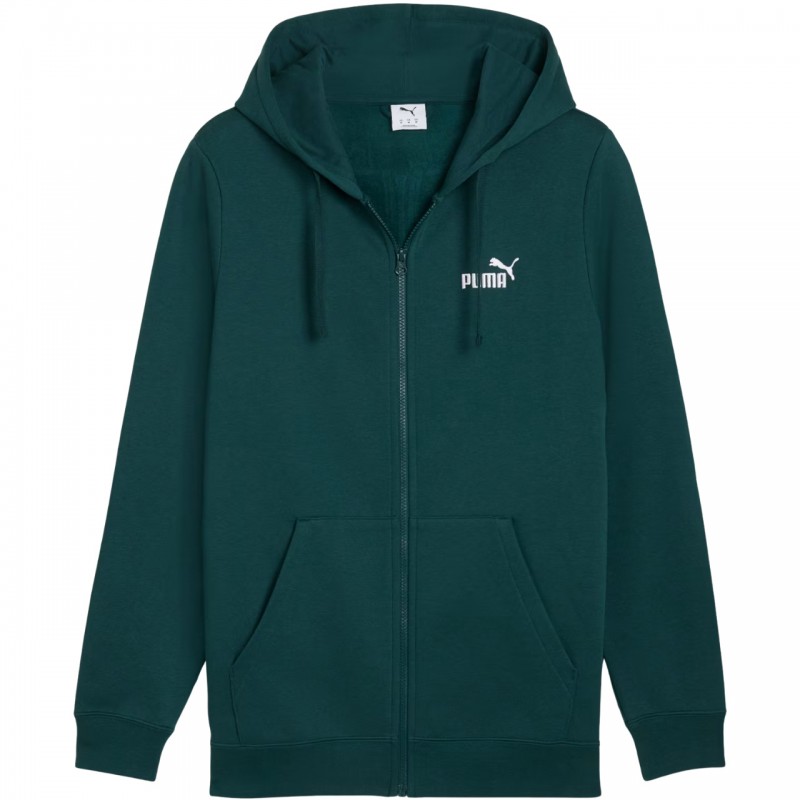 Bluza męska Puma ESS No.1 Logo Full-Zip Hoodie FL zielona -