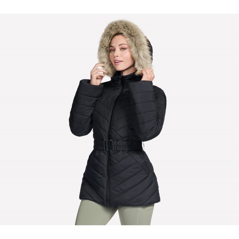 Kurtka damska zimowa Skechers On-the-GO GO SHIELD Belted Parka Kurtka damska zimowa Skechers On-the-GO GO SHIELD Belted Parka