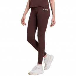 Legginsy damskie adidas Essentials Linear Cotton brązowe -