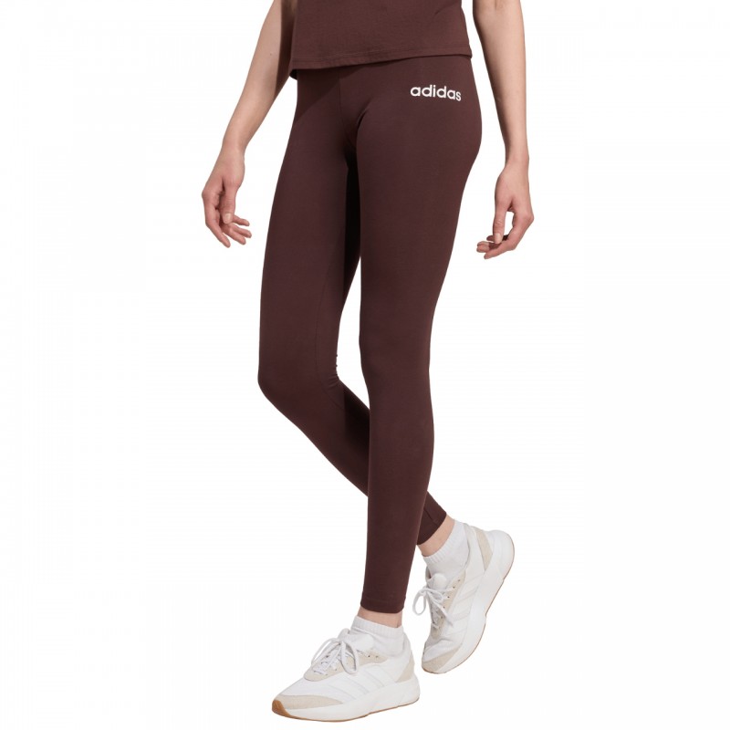 Legginsy damskie adidas Essentials Linear Cotton brązowe - Legginsy damskie adidas Essentials Linear Cotton brązowe -