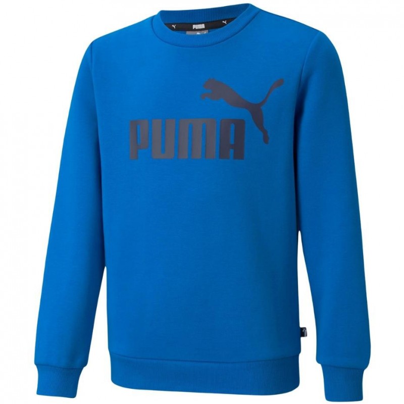 Bluza młodzieżowa Puma ESS Big Logo Crew FL niebieska - 586963