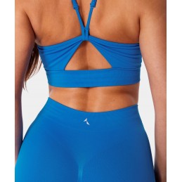 Biustonosz bezszwowy Carpatree z wycięciem Eris niebieski -