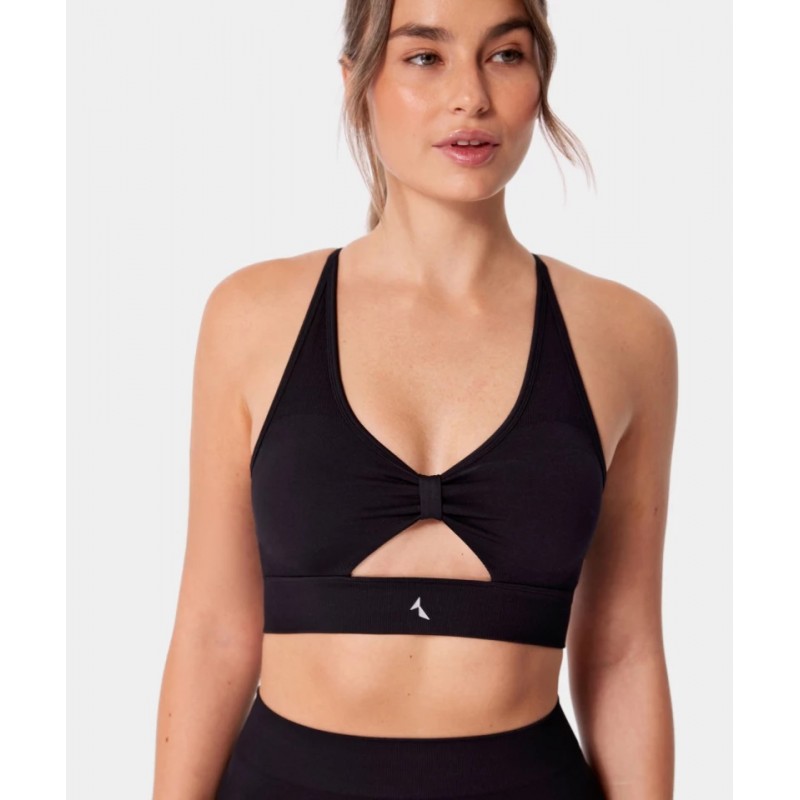 Biustonosz bezszwowy Carpatree z wycięciem Eris czarny -