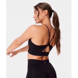 Biustonosz bezszwowy Carpatree z wycięciem Eris czarny -