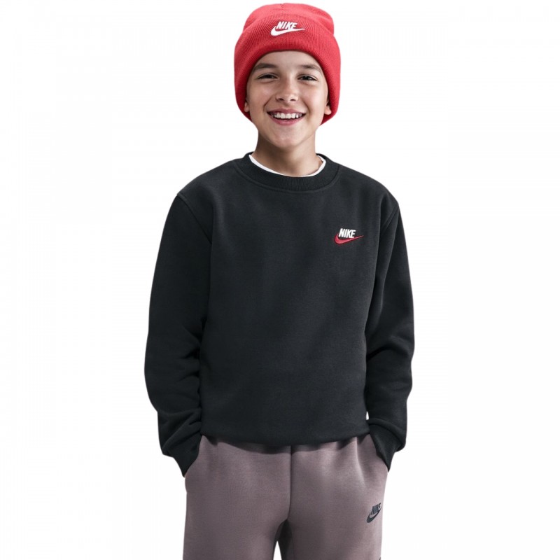 Bluza młodzieżowa Nike Sportswear Club Fleece czarna - FD3006
