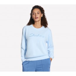 Bluza damska Skechers Signature Crew niebieska - LT273 SWBL