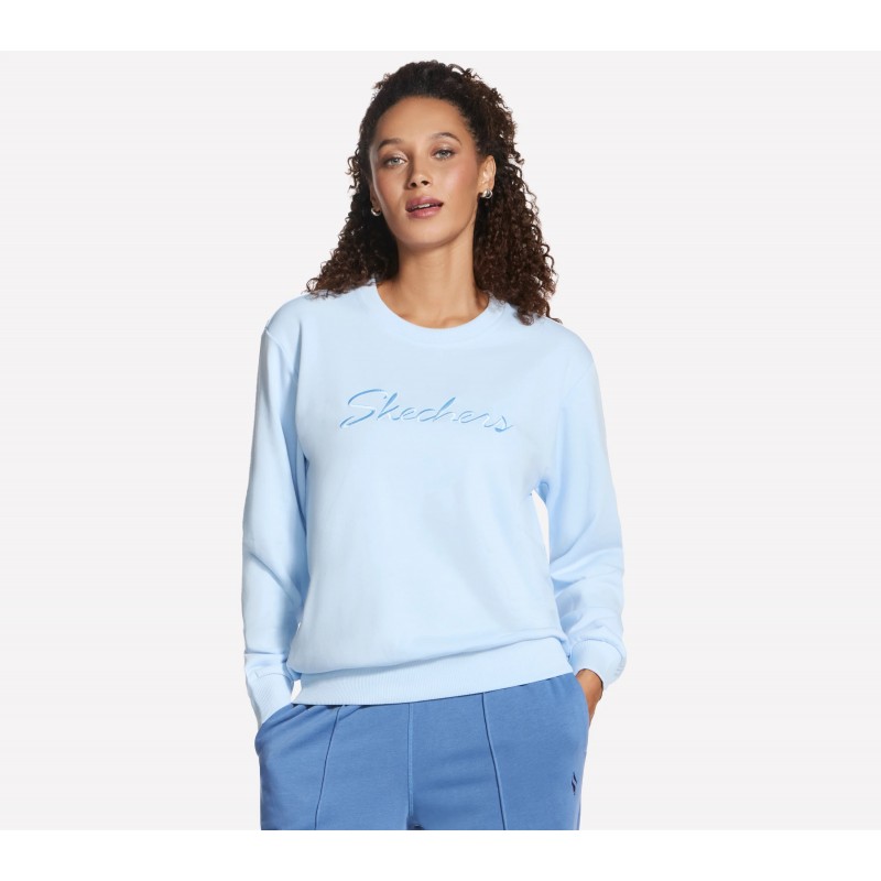 Bluza damska Skechers Signature Crew niebieska - LT273 SWBL