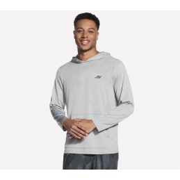 Bluza męska Skechers GO DRI Charge Hoodie jasnoszara - LT159 LGY