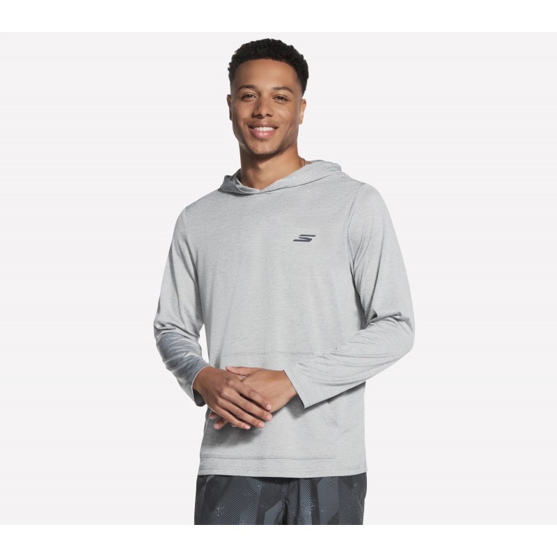Bluza męska Skechers GO DRI Charge Hoodie jasnoszara - LT159 LGY